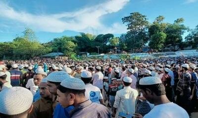 Thousands of ‍‍`Rohingya Refugees‍‍` pay their last respects to Mohib Ullah